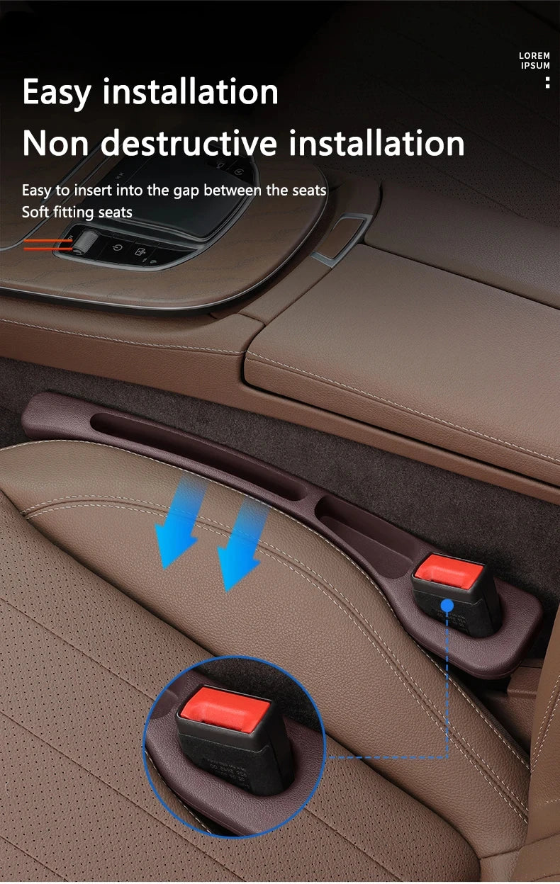 2pcs Car Seat Gap Filler Organizer Waterproof Car Seat Gap Plug Strip with 2 Grooves Seat Gap Storage Auto Interior Accessories