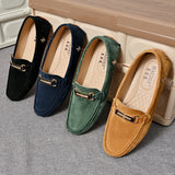 YRZL Men's Loafers Big Size 48 Soft Driving Moccasins High Quality Flats Genuine Leather Slip-on Suede Loafers for Men