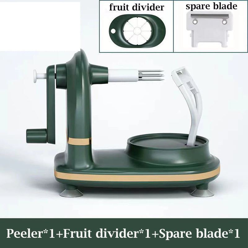 Hand-cranked Manual Fruit Peeler Multifunctional Apple Pear Kitchen Peeler Slicing Tool With Fruit Divider And Spare Blades