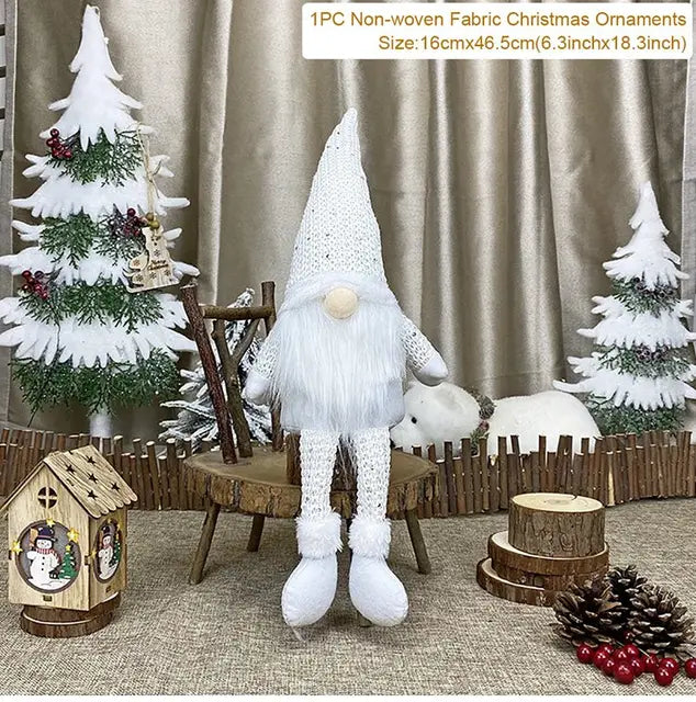 Boneca do Gnome sem rosto do Natal, decorações do Feliz Natal para a casa, ornamento do Natal, ano novo 2024, 2023