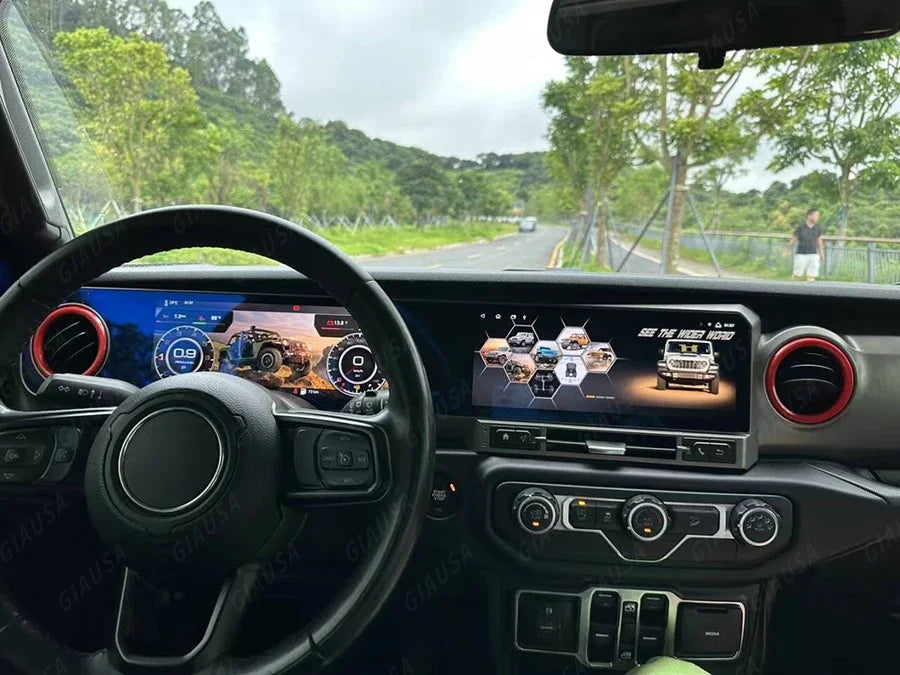 For Jeep Wrangler 2018-2022 Carplay LCD Instrument Panel Dual Screen Android Multimedia Video Player GPS Navigation Android Auto