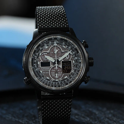 Reloj CITIZEN Skyhawk para hombre, de lujo, resistente al agua, de acero inoxidable, de cuarzo, informal, de negocios.