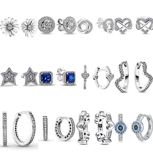 Onda brincos de argola para mulheres, 925 encantos de prata, se Fits original pandora, presente da jóia diy, venda quente, novo, 2024