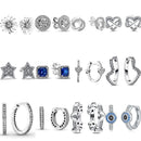 Wave Hoop Earrings for Women,925 Silver Charms,Fits Original Pandora,DIY Jewelry Gift,Hot Sale,New,2024 