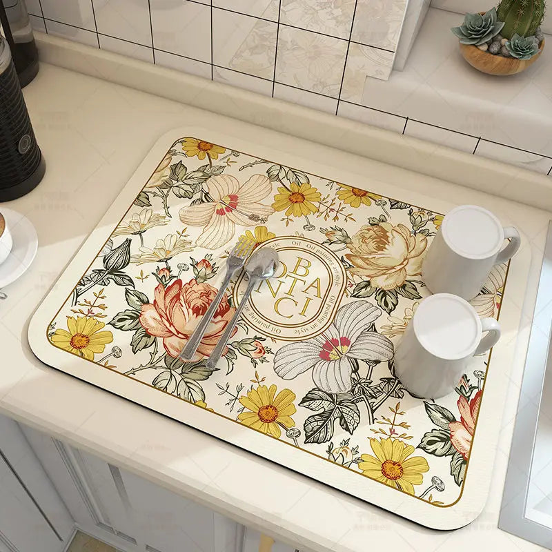 Super antiderrapante grande cozinha absorvente drenagem esteira super absorvente drenagem prato de café secagem rápida banheiro drenagem almofada