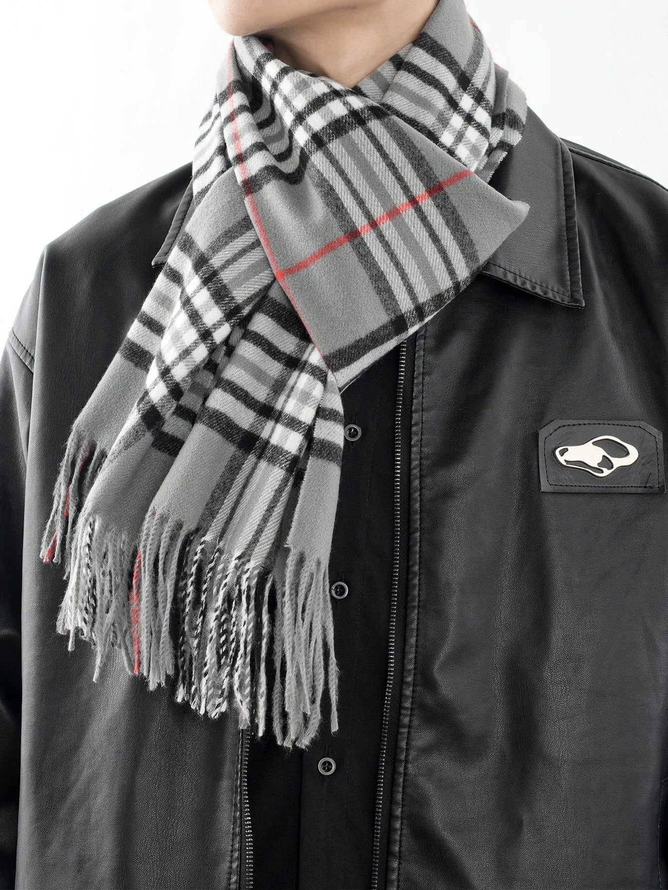 Bufanda tipo chal para hombre con tacto de cachemira cálido a cuadros de Edimburgo, bufanda a cuadros escoceses de estilo preppy
