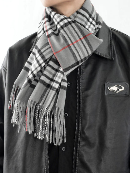 Edinburgh plaid warm cashmere feel men's scarf shawl preppy Scottish plaid scarf