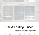 PLRBOK A4 Clear 10 Pcs Photo Album Refill Pages File Protector 4 Hole 6×4 10×15 4 Ring Binder Photocards Postcard Card Notebook
