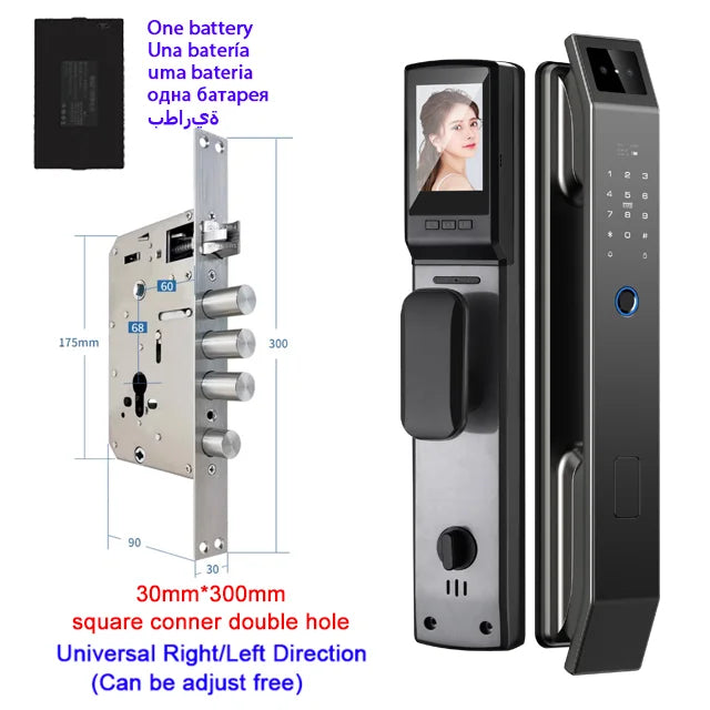 3D Face Recognition Unlock Digital Door Lock With Camera FINgerprint Password Unlock Keyless Electronic Door Lock