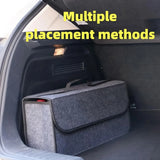 Gray Anti Slip Compartment Boot Storage Organizer Tool Car Storage Bag Car Trunk Organizer Soft Felt Storage Box Car Accessories