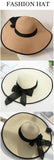 1Pc Women's Seaside Bow Beach Hat Oversize Straw Hat Women's Summer Sun Block Big Brim Hat Suitable For Sun Protection