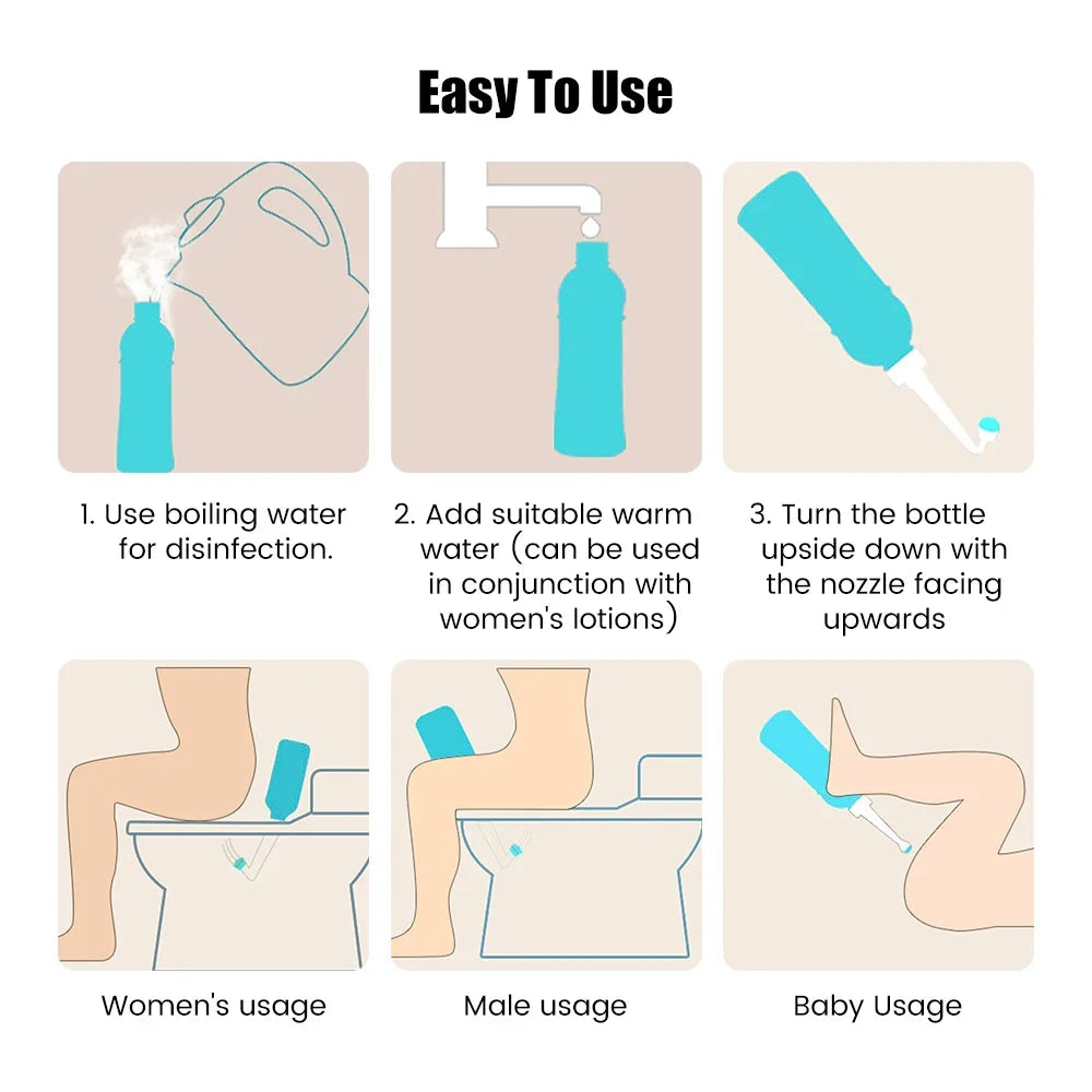 Portable Bidet Spray Handheld Travel Bidet for Pregnant Women Baby Cleansing Water Washer Bottle Baby Showers Mom Bottle 4/500ml