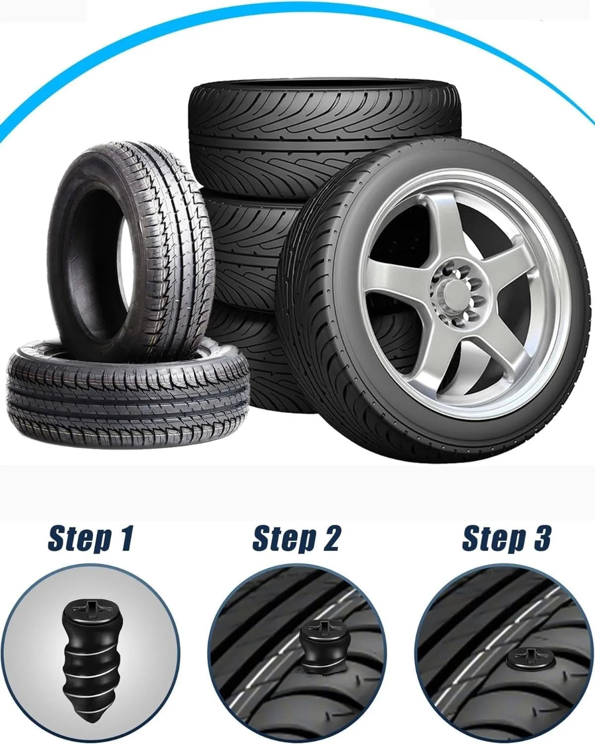 Puncture Repair Kit for Car Vacuum Tire Repair Screws, Quick Fix Self-Service Tire Repair Nails for Flat Tires With Screwdriver