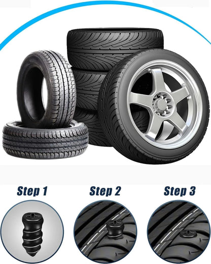 Puncture Repair Kit for Car Vacuum Tire Repair Screws, Quick Fix Self-Service Tire Repair Nails for Flat Tires With Screwdriver