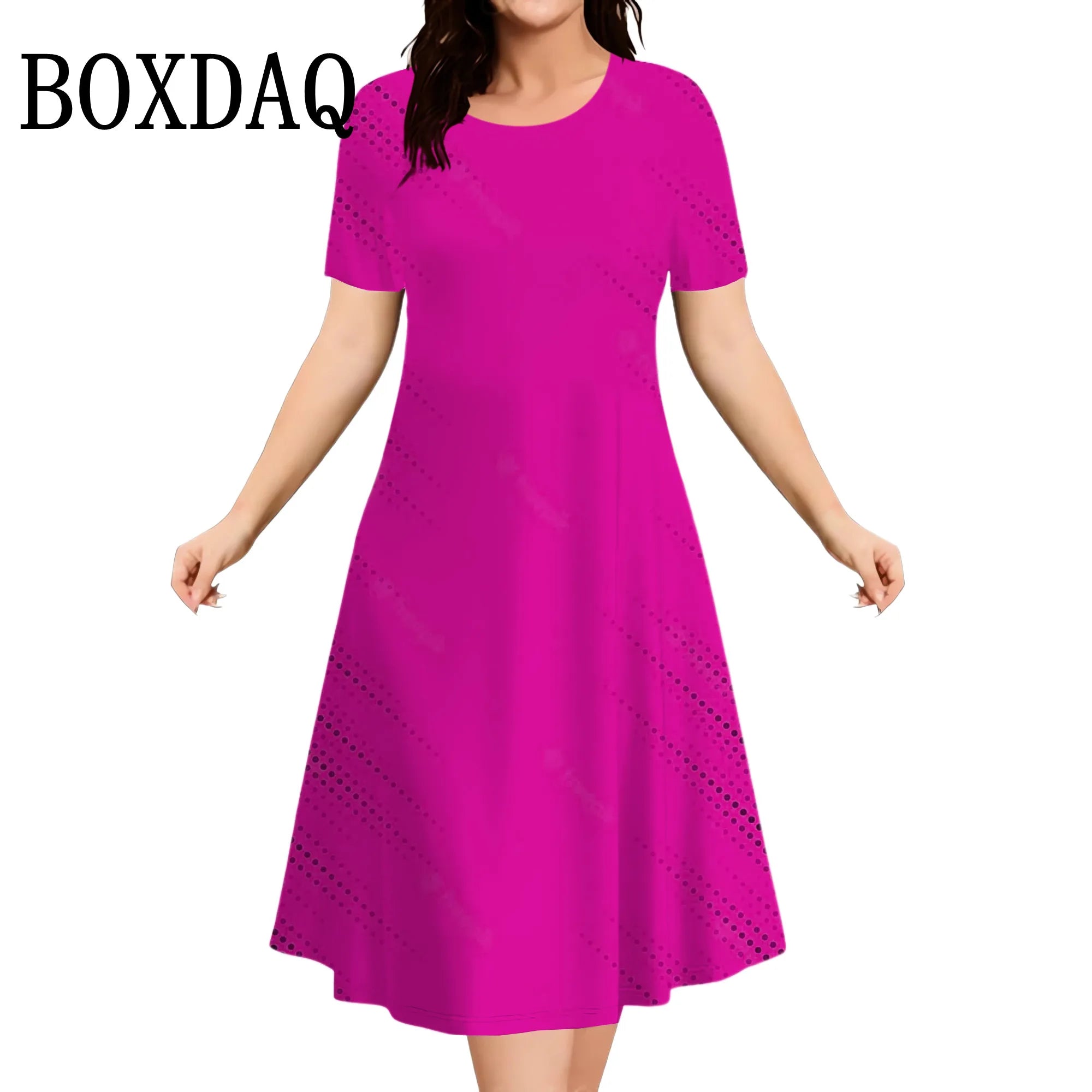 Summer Women's Polka Dot Printed Dresses Casual Fashion Plus Size Short Sleeve Dress Loose Big Sizes Women Party Mini Dress 2025