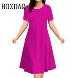 Summer Women's Polka Dot Printed Dresses Casual Fashion Plus Size Short Sleeve Dress Loose Big Sizes Women Party Mini Dress 2025