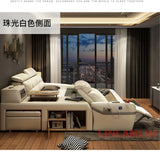 MINGDIBAO Massage Bed with Ultimate Comfort and Genuine Leather Multifunctional Frame - Bluetooth Speaker, Safe Air Cleaner, USB