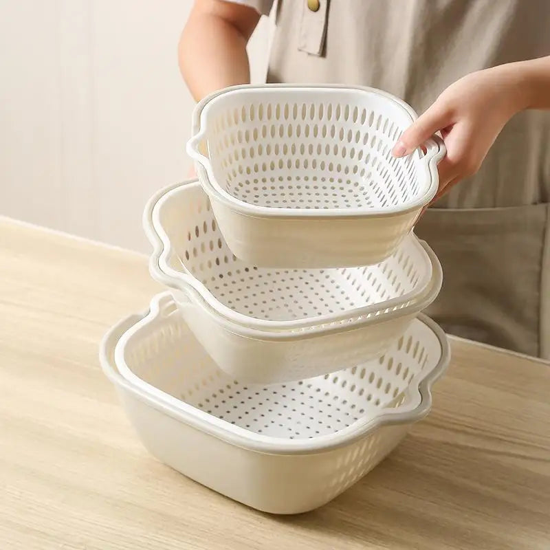 Kitchen Sink Vegetable Drainer Fruit Basket For Fruit Washing Plastic Basin Vegetable Washing Basin Drain Basket Basin