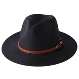 56-58-59-60CM New Natural Panama Soft Shaped Straw Hat Summer Women's/Men's Wide Brim Beach Sun Cap UV Protection Fedora Hat