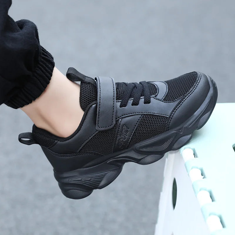 Children's Fashion Sports Shoes Breathable Student Black School Walking Shoes Anti-skid Boys & Girls Casual Running Sneaker