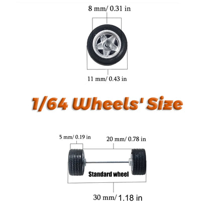 1/64 Wheels Tires Navy Blue set for VDiecast Model Cars Collection Toy for Hot Wheels Hobby Modified Parts 5 set/pack