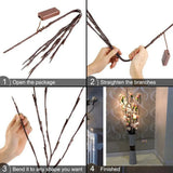 LED Simulated Tree Branch Light Battery Operated 20LEDs Fairy Lights Bendable Willow Branches for Christmas Home Bedroom Decor