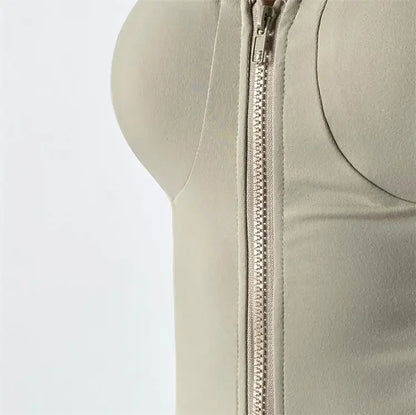 Sexy Slim Fit Long Sleeve Sports Jacket With Chest Pad Women's Yoga Running Fitness Top For Autumn Nike Airbag Training Shoes