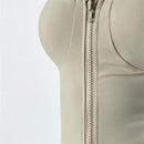 Chaqueta deportiva sexy de manga larga con almohadilla para el pecho, ajustada, para mujer, para yoga, running y fitness, para otoño, zapatillas de entrenamiento Nike Airbag.