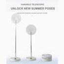 2025 new folding telescopic free adjustment fan charging usb multi-function outdoor portable home desktop floor-standing fan