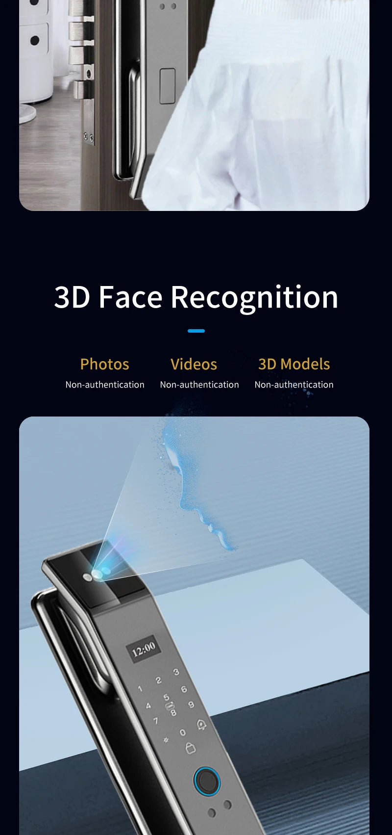 XSDTS Wifi Tuya APP Face Recognition Smart Door Lock With Camera Video Call Voice Intercom Digital Door Lock Automatic Door Lock