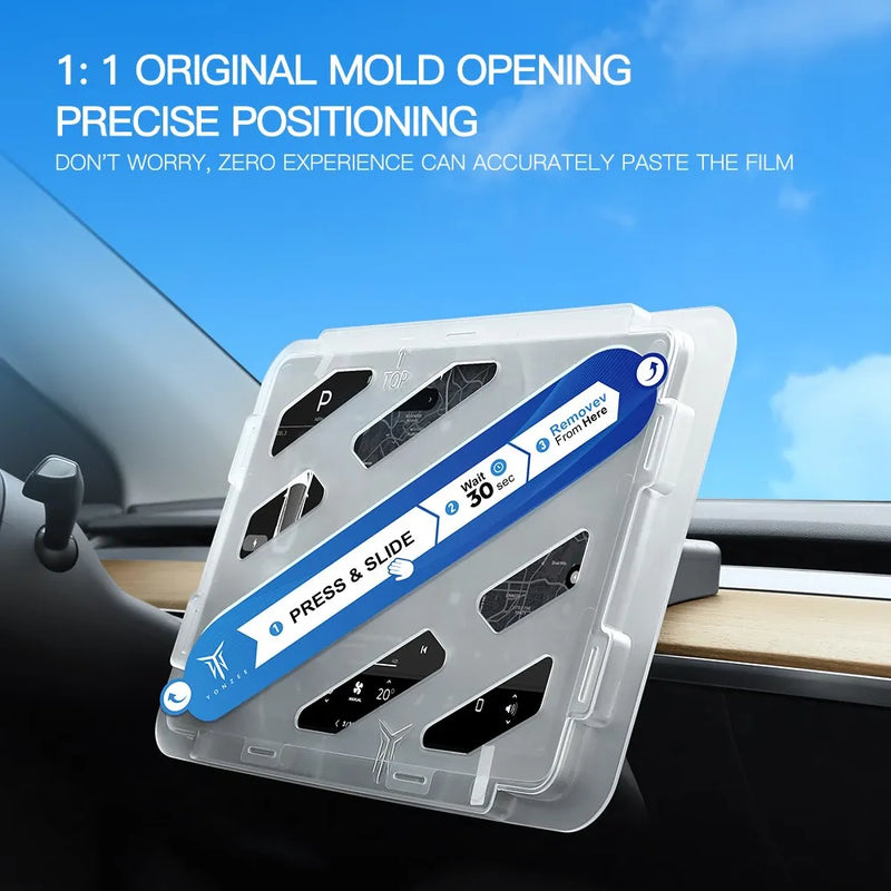 Protector de pantalla de vidrio templado YZ para consola central Tesla Model 3 Y, película HD antirreflejo, accesorios de protección de pantalla