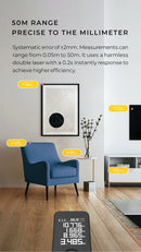 HOTO Smart Laser Measure Pro LED Display Intelligent Digital Laser Tape Measuring Tool Rechargeable Laser Ruler Rangefinder