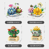 DIY Flower Vase Succulent Cactus Snow Lotus Potting Plants Gardens Building Blocks Model MINI Bricks Kids Sets Kits Toys