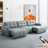 MINGDIBAO Electric Convertible Sofa Bed Italian Genuine Leather Sleeper Couch Multifunction Folding Sofas Beds for Cinema Room