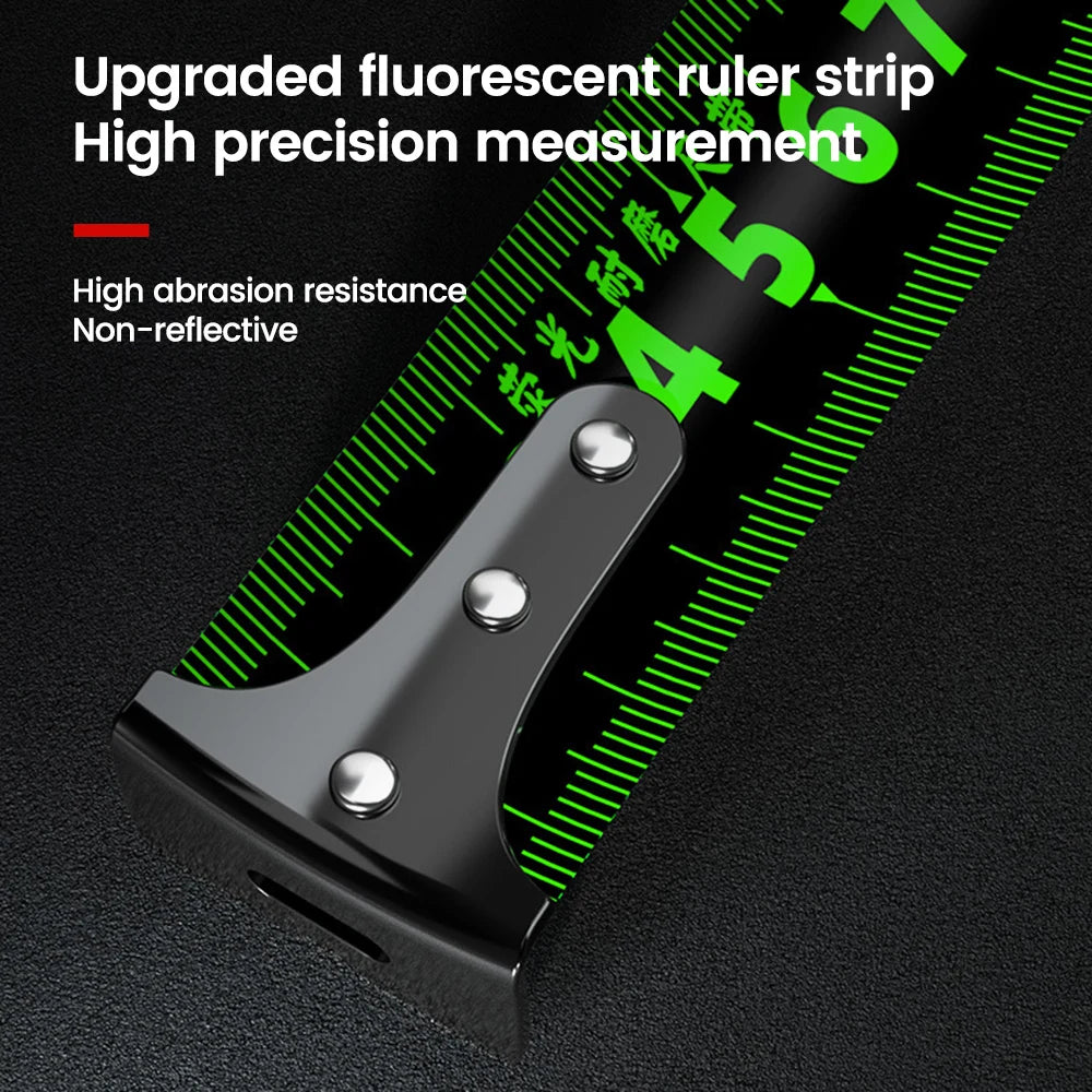 1PCS Self Locking Steel Tape Measuring Tool High-Precision Laser Inkjet Code Box Ruler Measure Fluorescent Widened Meter Ruler