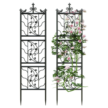 Metal Garden Trellis Tall Plant Climbing Fence for Vegetables Grapes and Flowers