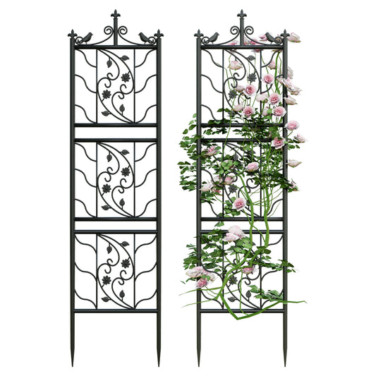 Enrejado de jardín de metal para plantas altas trepadoras, para verduras, uvas y flores.