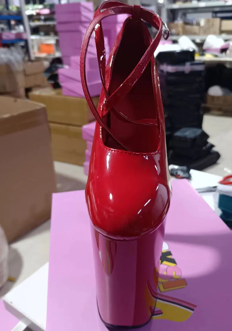 LAIJIANJINXIA - Zapatos de tacón alto con plataforma para mujer, de 23 cm/9 pulgadas, de PU, estilo exótico, sexys, para fiesta, baile en barra, D135-1