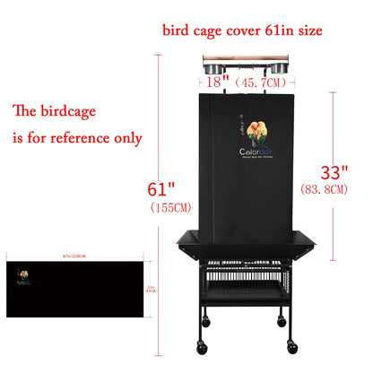 Black Bird Cage Shading Cover, Large Universal, Blackout, Breathable Parrot Cage, Good Night Covers