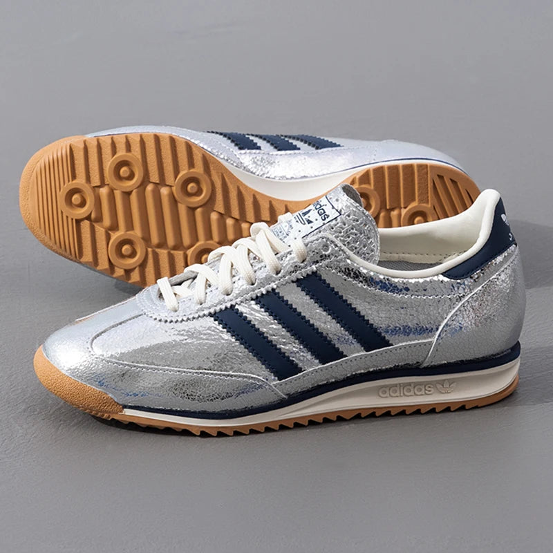 Adidas Women's Sneakers, Fashionable Retro T-Toe Shoes, Shiny Thin-Soled Lightweight Low-Top Casual Shoes Jh8654