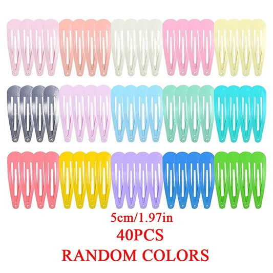 BB Hair Clips para meninas, Dripping Hairpin, Crianças Candy Color, Simple Snap Clips, Princess Hairpins, Acessórios para cabelos infantis, 40pcs