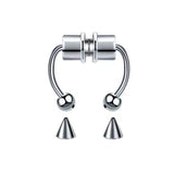 Fake Nose Ring Hoop Septum Non-Piercing Nose Clip Rock Hip Hop Stainless Steel Magnet Fashion Punk Women Body Jewelry