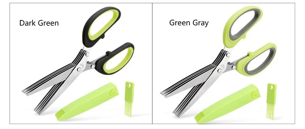 Multilayer Scissors Kitchen Scissors 5 Blades Stainless Steel Onion Cutter Seaweed Spice Herb Chives For Cutting Spices Cooking