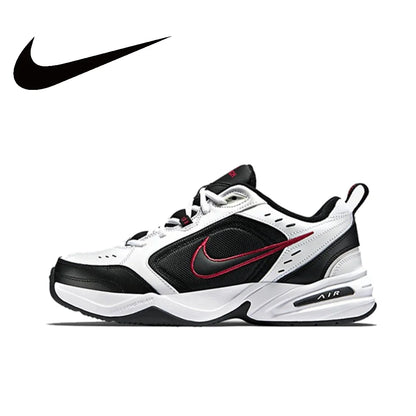 Zapatillas Nike Air Monarch 4 Low para hombre y mujer, clásicas, retro, informales, cómodas y acolchadas, blancas y plateadas.