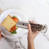 Molinillo de sal y pimienta eléctrico, molinillo de pimienta eléctrico recargable por USB, máquina automática de acero para especias, herramienta de cocina