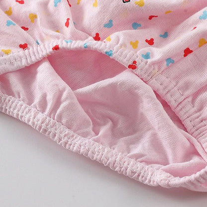 5 paquetes/caja de ropa interior para niños, bragas triangulares de algodón suave con dibujos de Mickey, transpirables, caja de regalo.