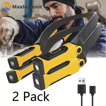 Paquete de 2 luces LED de lectura recargables para el cuello, dos niveles de brillo para leer, tejer, acampar y reparar. Luz de trabajo LED.