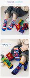 5 Pairs Children Socks Cartoon Spiderman Boy's Socks Spring Autumn Middle Tube sock Cotton Cute Kids Socks Size 1-12 Year