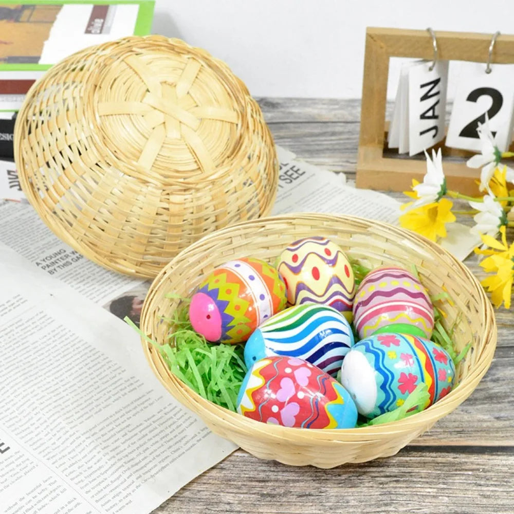 Vegetable Food Storage Basket Bread Fruit Desktop Decoration Kitchen Storage Tray Supplies Round Dustpan Decorative Egg Basket