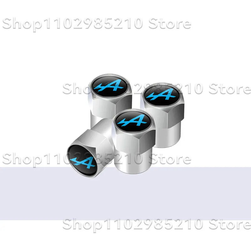 4Pcs/Set A Alpine Logo Car Wheel Tire Valve Stem Caps Dust Rim Covers Decor For Clio Scenic Logan Megane Captur Kadjar Duster